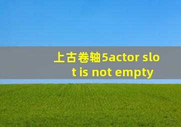 上古卷轴5actor slot is not empty